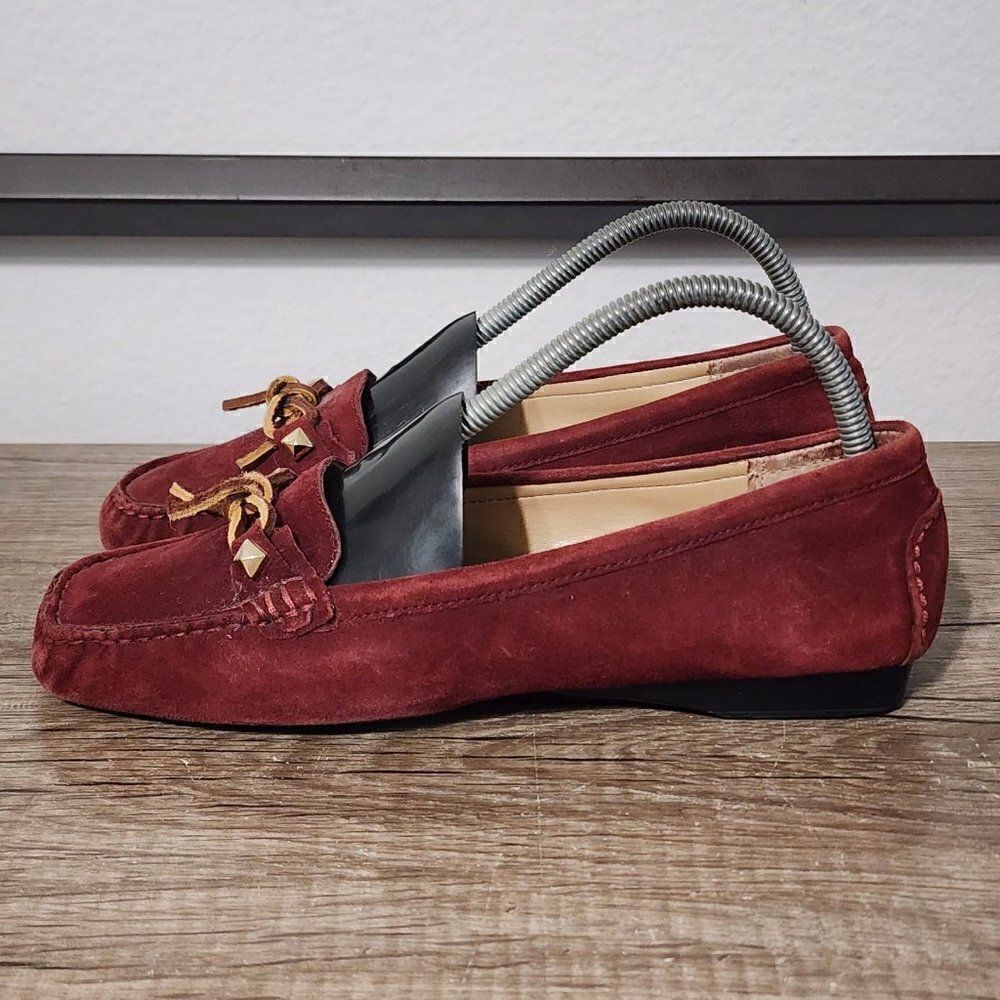 Michael Kors Daisy Suede Moccasins Women's Shoes Size 8 Burgundy
